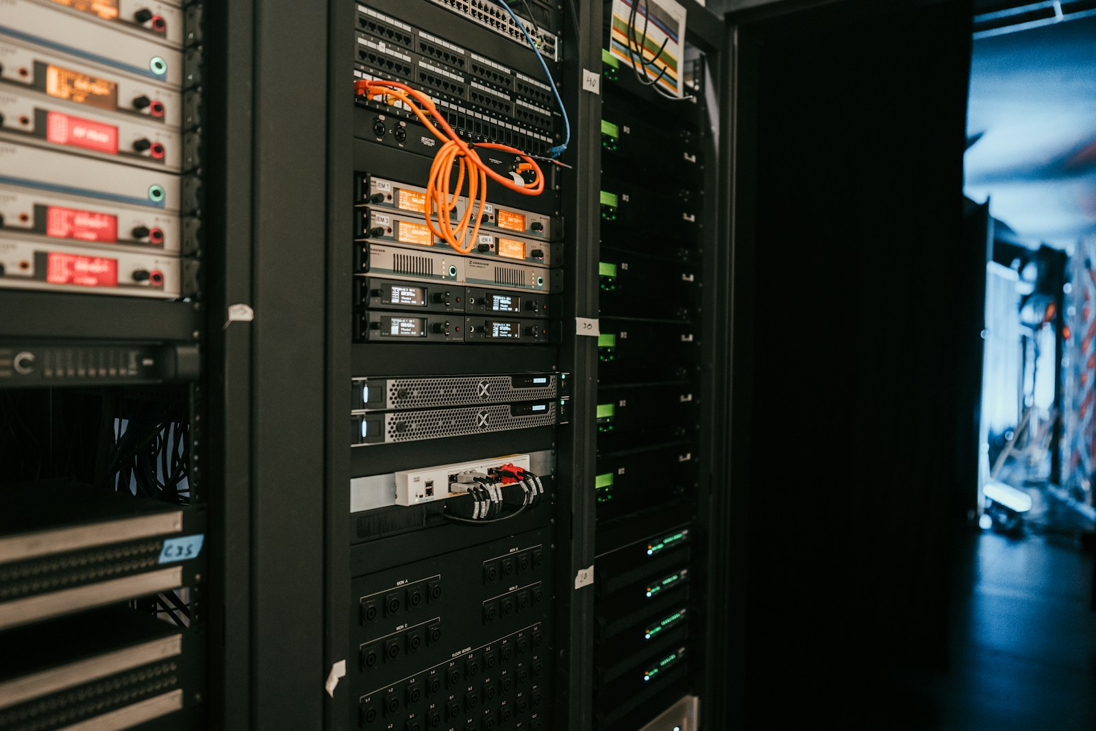 Server rack in data center